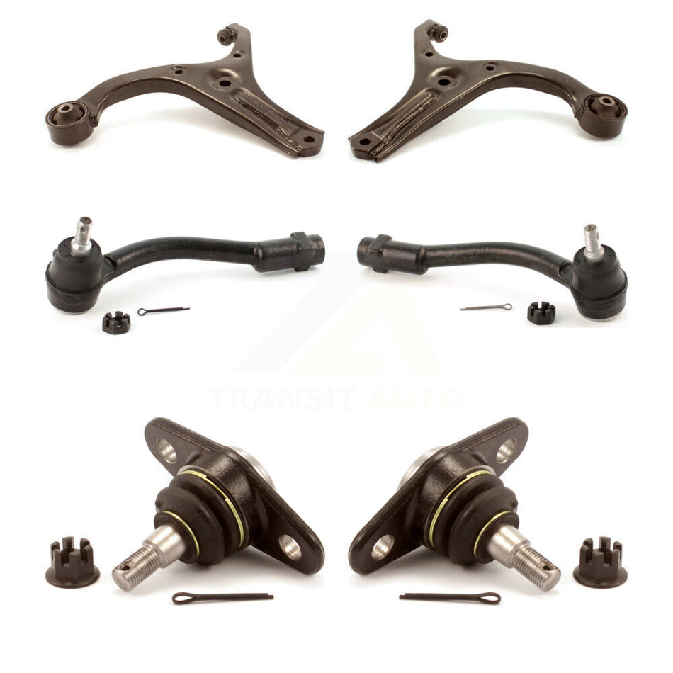 Front Suspension Control Arm With Tie Rod End And Ball Joint Kit (6Pc) For 2006-2011 Kia Rio Rio5 KTR-103994
