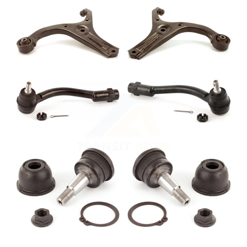 Front Suspension Control Arm With Tie Rod End And Ball Joint Kit (6Pc) For 2006 Hyundai Accent Hatchback KTR-103996