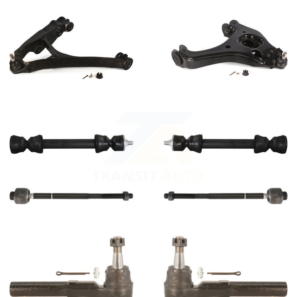 Front Suspension Control Arm And Ball Joint Assembly Steering Tie Rod End Stabilizer Link Kit (8Pc) For 2005 Chevrolet Silverado 1500 RWD with Torsion Bar front springs Rack steering type KTR-104052
