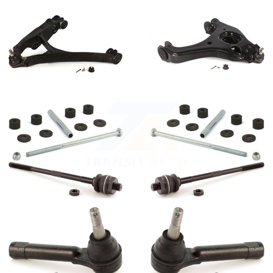 Front Suspension Control Arm And Ball Joint Assembly Steering Tie Rod End Stabilizer Link Kit (8Pc) For 2005 Chevrolet Silverado 1500 RWD with Torsion Bar front springs Gear steering type KTR-104054