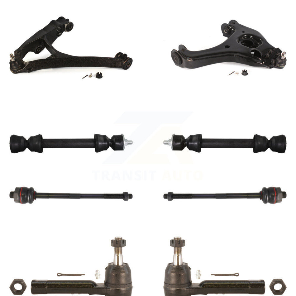 Front Suspension Control Arm And Ball Joint Assembly Steering Tie Rod End Stabilizer Link Kit (8Pc) For 2005 Chevrolet Silverado 1500 RWD with Torsion Bar front springs Gear steering type KTR-104054