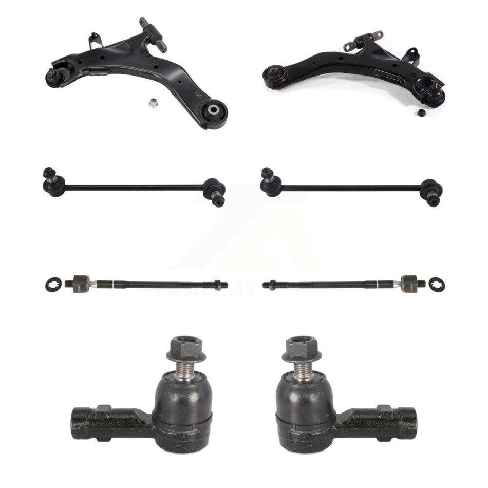 Front Suspension Control Arm And Ball Joint Assembly Steering Tie Rod End Stabilizer Bar Link Kit (8Pc) For 2003-2008 Hyundai Tiburon KTR-104055