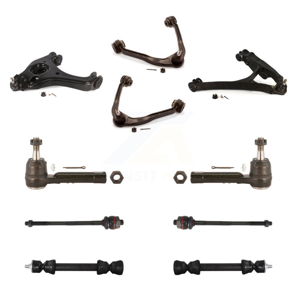 Front Control Arms Assembly And Lower Ball Joints Tie Rods Link Sway Bar Suspension Kit (10Pc) For 2005 Chevrolet Silverado 1500 RWD with Torsion front springs Gear steering type KTR-104069