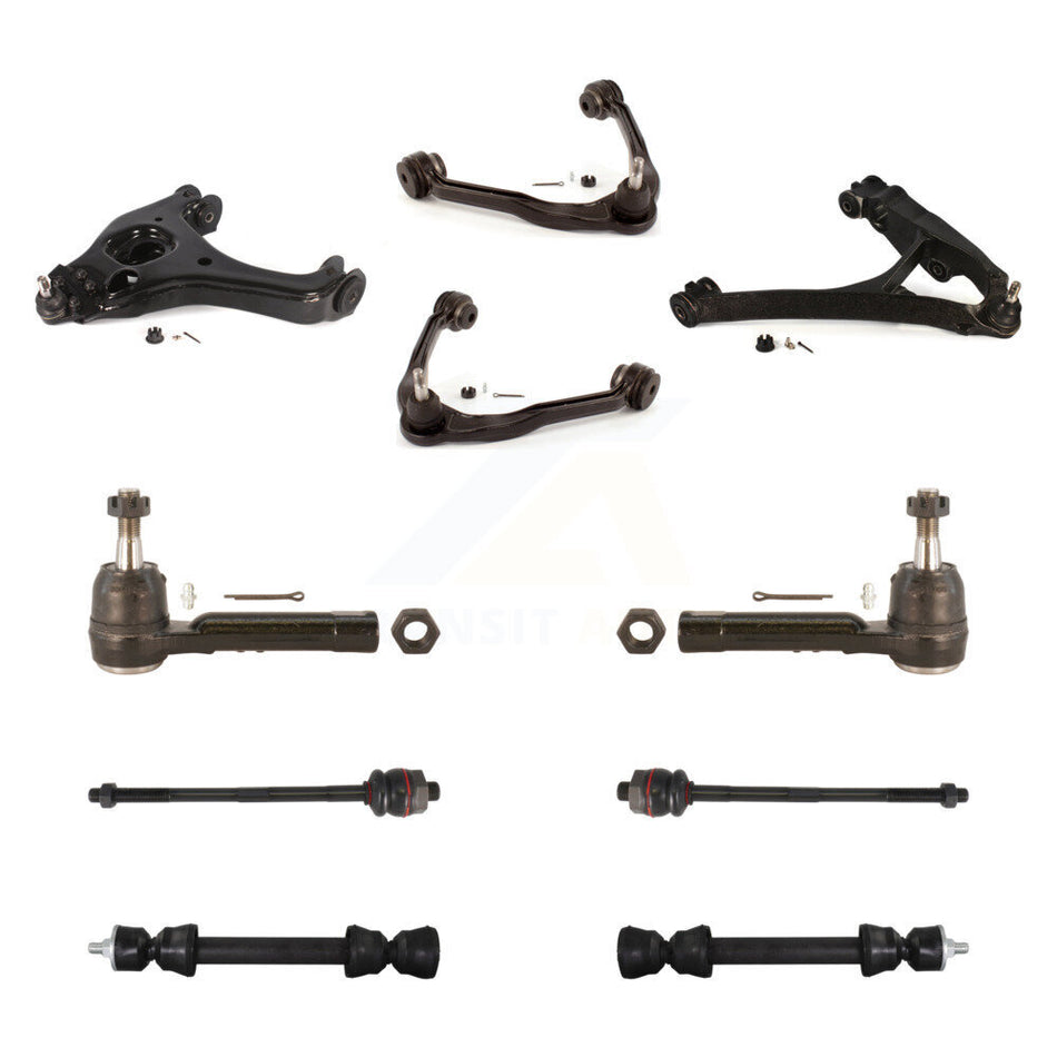 Front Control Arms Assembly And Lower Ball Joints Tie Rods Link Sway Bar Suspension Kit (10Pc) For 2005 Chevrolet Silverado 1500 RWD with Torsion front springs Gear steering type KTR-104071