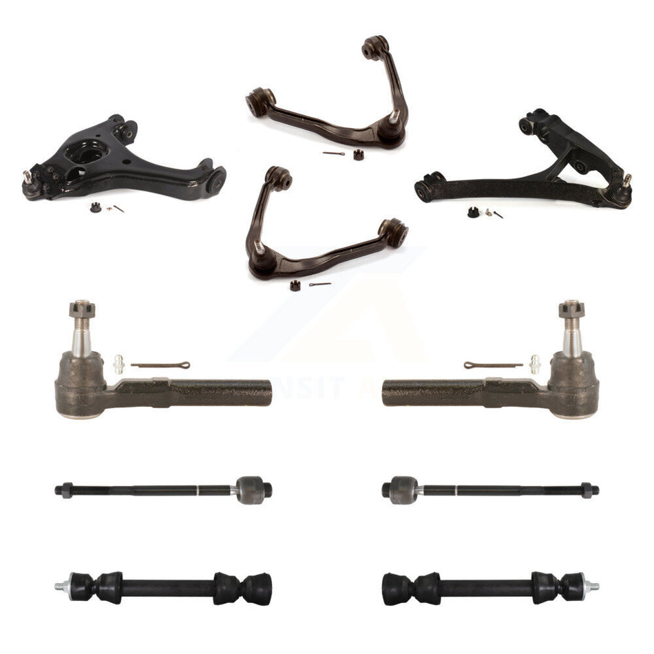 Front Control Arms Assembly And Lower Ball Joints Tie Rods Link Sway Bar Suspension Kit (10Pc) For 2005 Chevrolet Silverado 1500 RWD with Torsion front springs Rack steering type KTR-104073