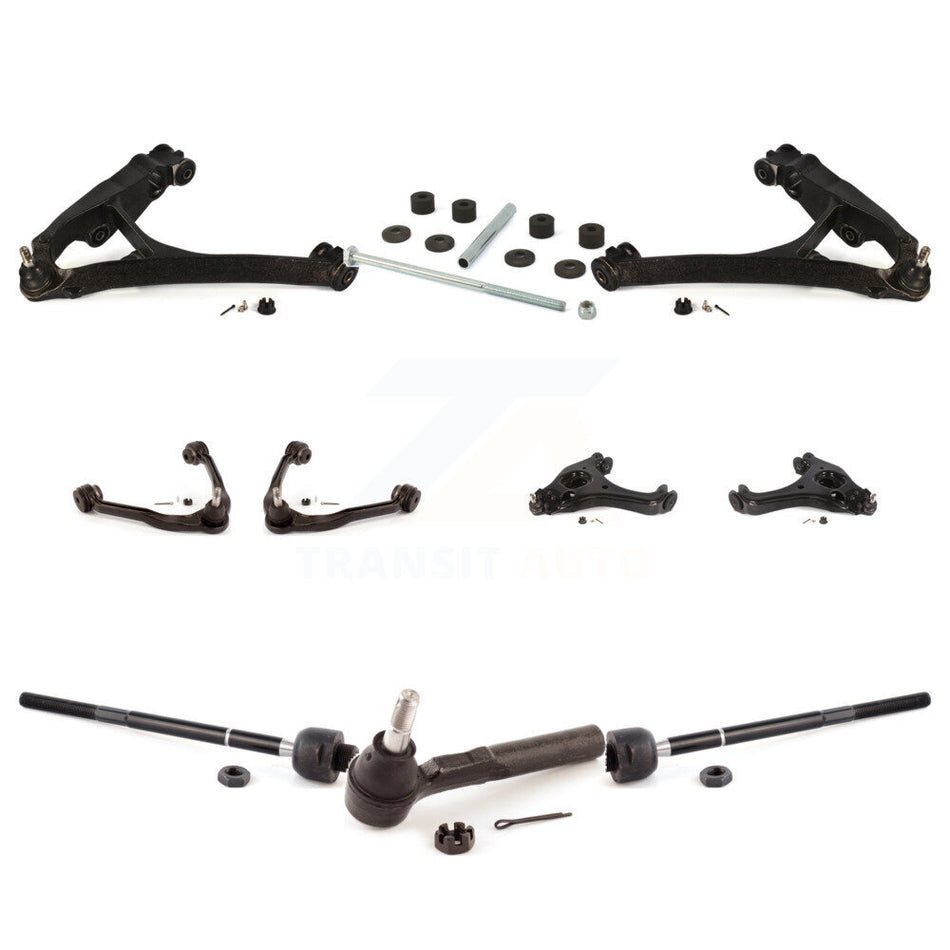 Front Control Arms Assembly And Lower Ball Joints Tie Rods Link Sway Bar Suspension Kit (10Pc) For 2005 Chevrolet Silverado 1500 RWD with Torsion front springs Rack steering type KTR-104075