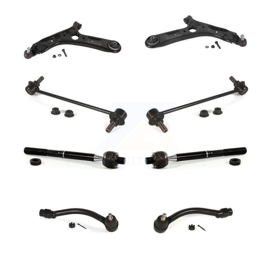 Front Suspension Control Arm And Ball Joint Tie Rod End Link Kit (8Pc) For Kia Soul EV KTR-104151