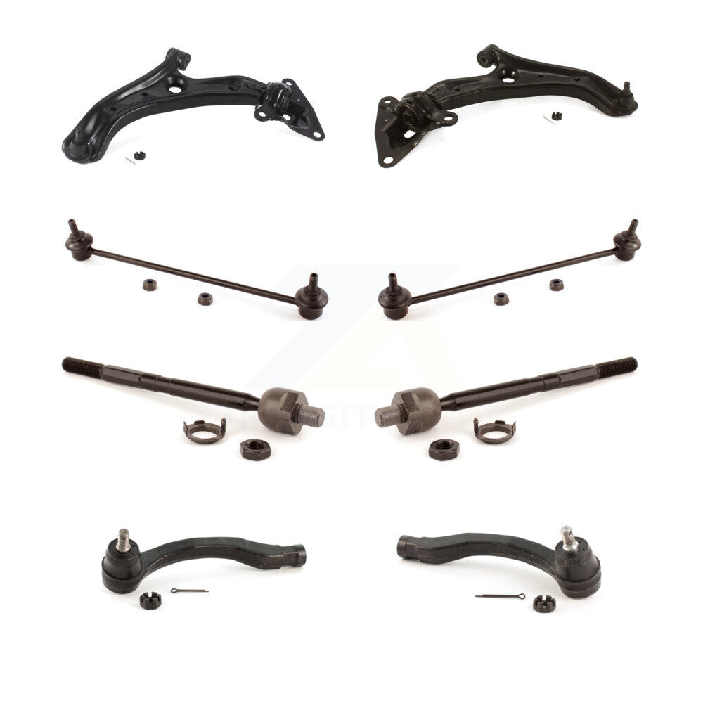Front Control Arm Ball Joint Assembly Tie Rod End Link Kit (8Pc) For 2009-2014 Honda Fit KTR-104475