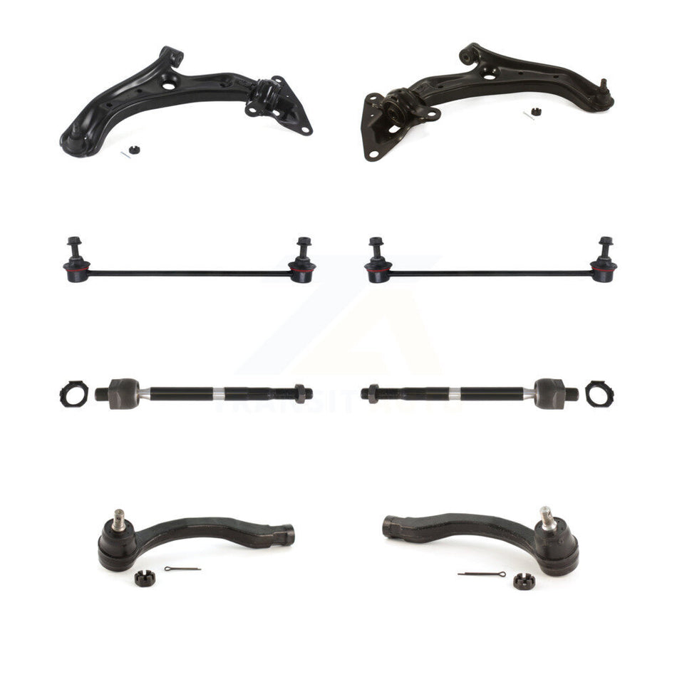 Front Control Arm Ball Joint Assembly Tie Rod End Link Kit (8Pc) For 2009-2014 Honda Fit KTR-104475