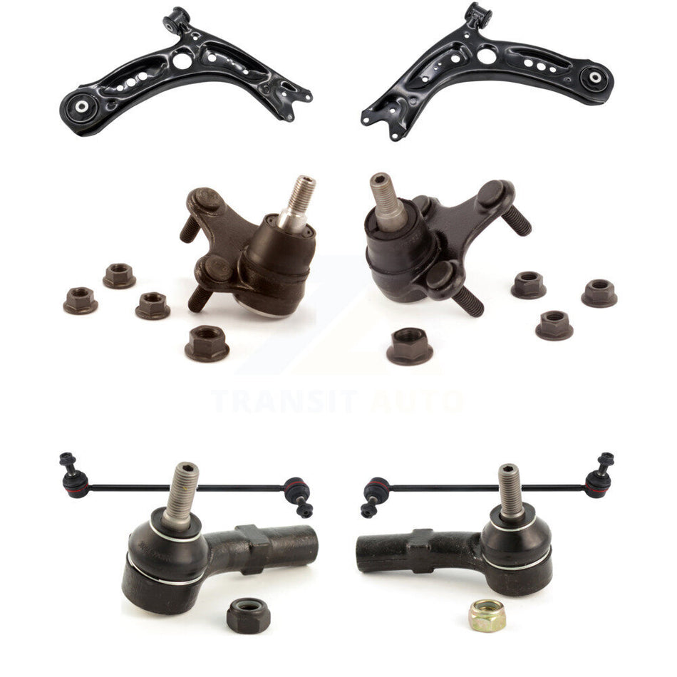 Front Suspension Control Arm Tie Rod End Link Ball Joint Kit (8Pc) For Volkswagen Jetta R KTR-105141
