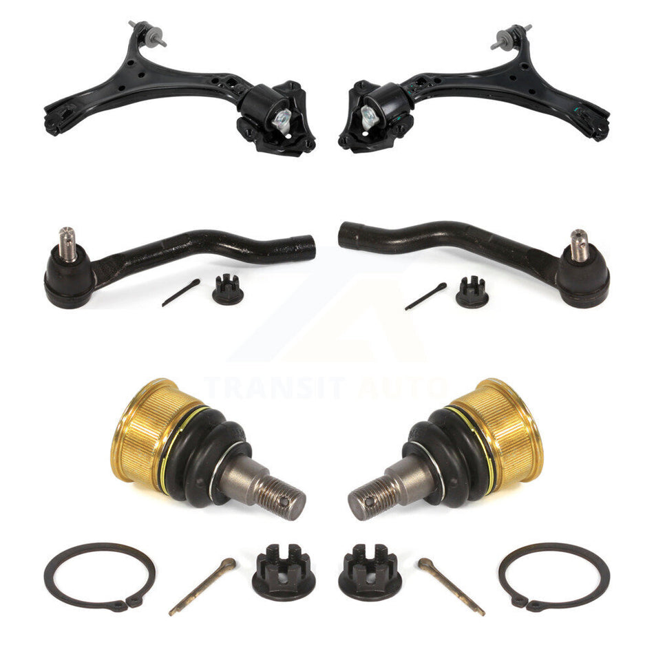 Front Suspension Control Arm Tie Rod End Ball Joint Kit (6Pc) For Honda Accord Acura TLX KTR-105294