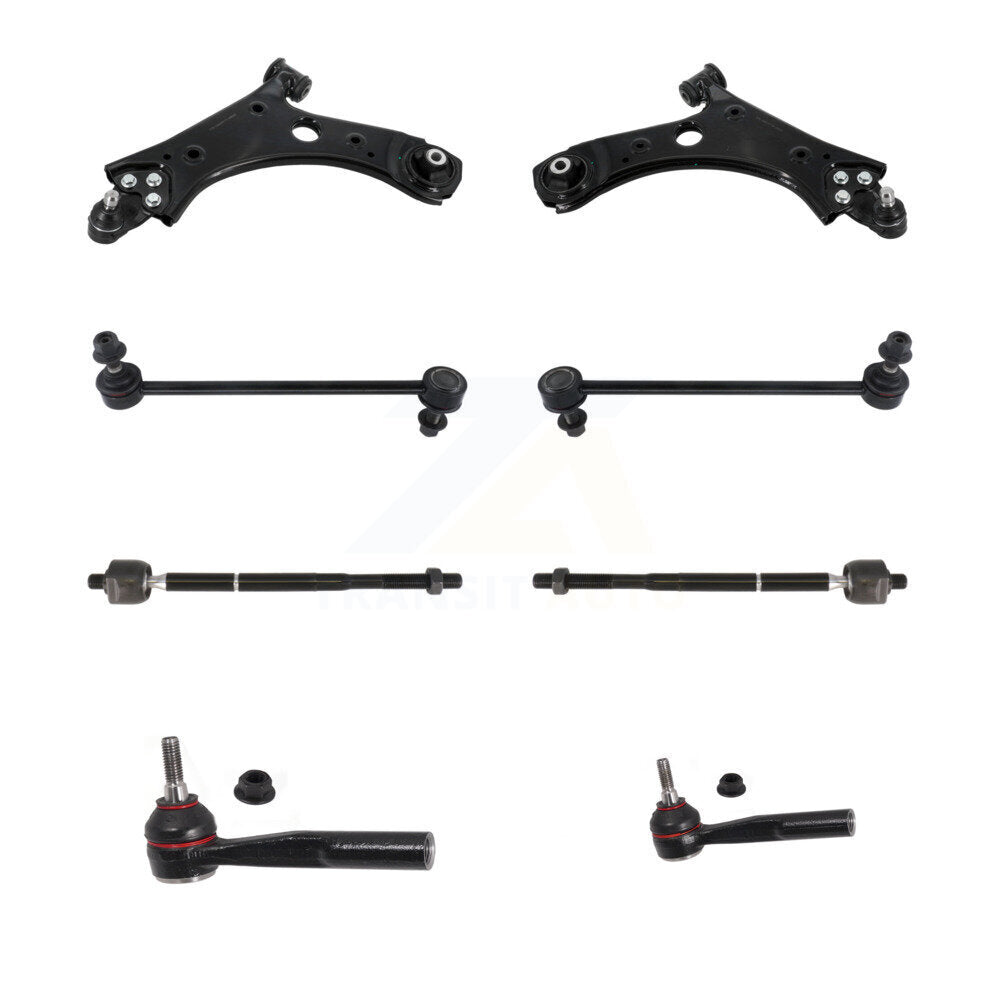 Front Suspension Lower Control Arm Ball Joint Tie Rod End Link Kit (8Pc) For Jeep Compass KTR-105478