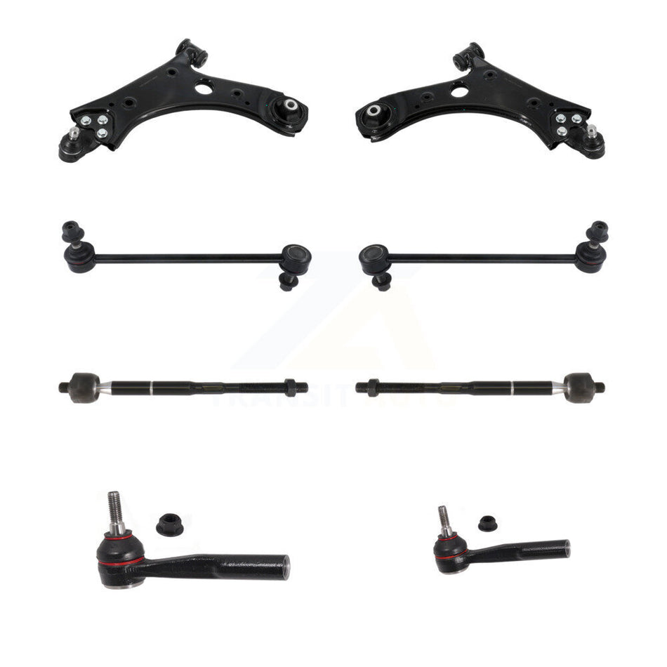 Front Suspension Lower Control Arm Ball Joint Tie Rod End Link Kit (8Pc) For Jeep Compass KTR-105479