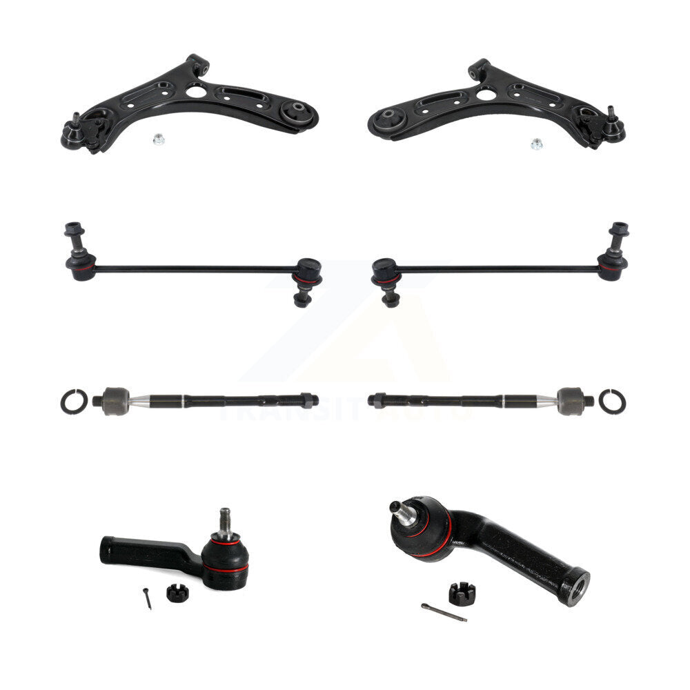 Front Lower Control Arm Ball Joint Tie Rod End Link Kit (8Pc) For Hyundai Elantra Kona GT KTR-105480