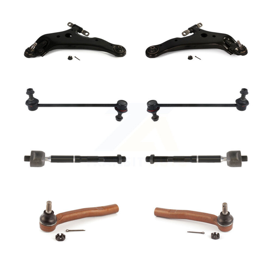 Front Lower Control Arm Ball Joint Tie Rod End Link Kit (8Pc) For Toyota Highlander Venza KTR-105494