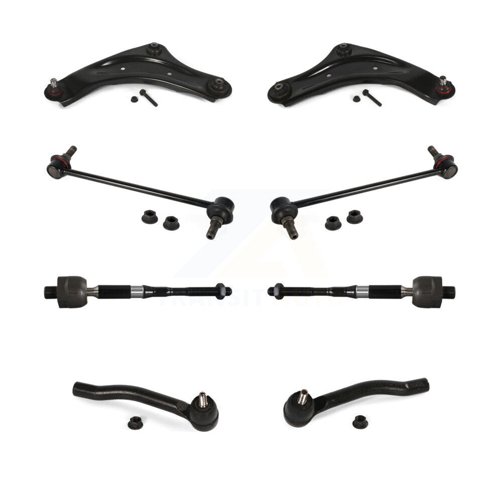 Front Lower Control Arm And Ball Joint Tie Rod End Link Kit (8Pc) For Nissan Juke LEAF KTR-105497