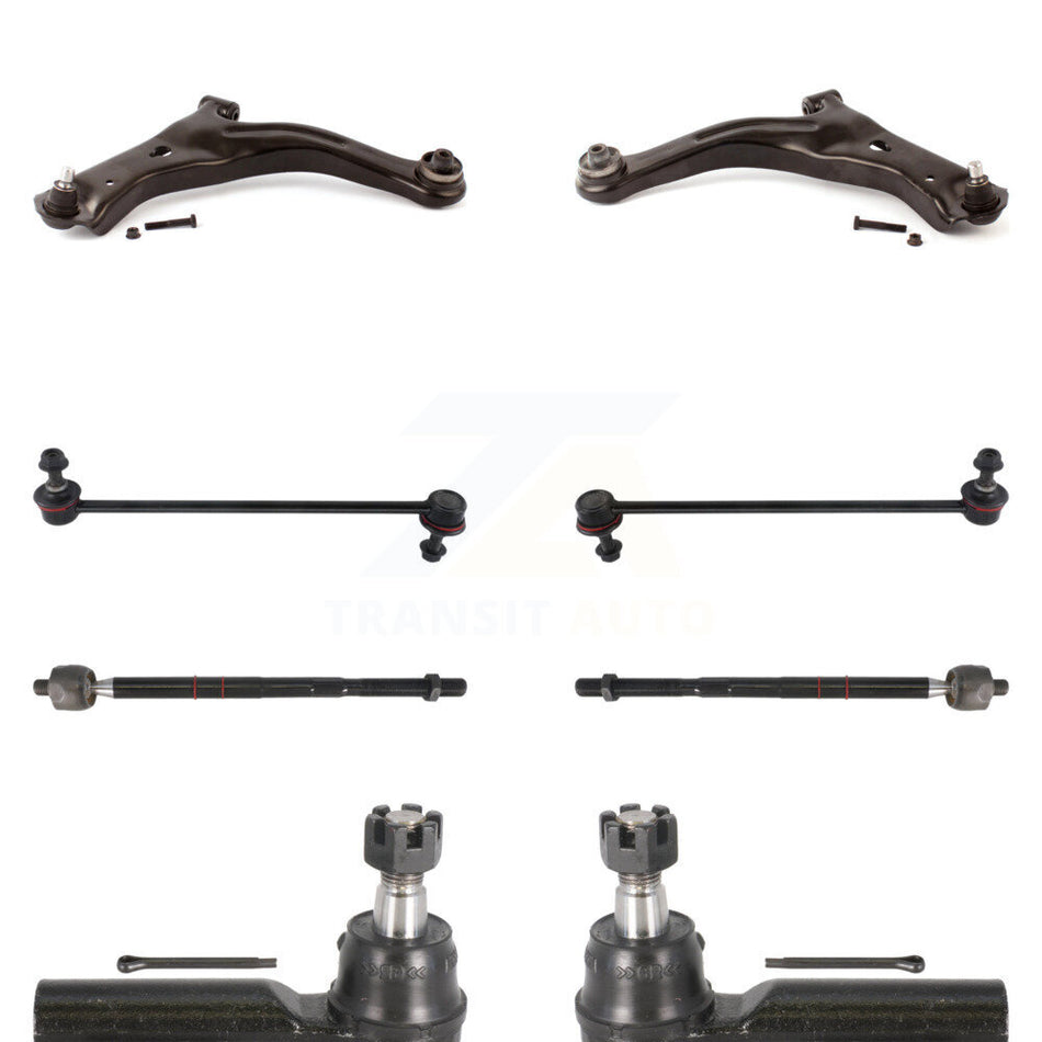Front Lower Control Arm And Ball Joint Inner & Outer Tie Rod End Link Kit (8Pc) For Ford KTR-105550