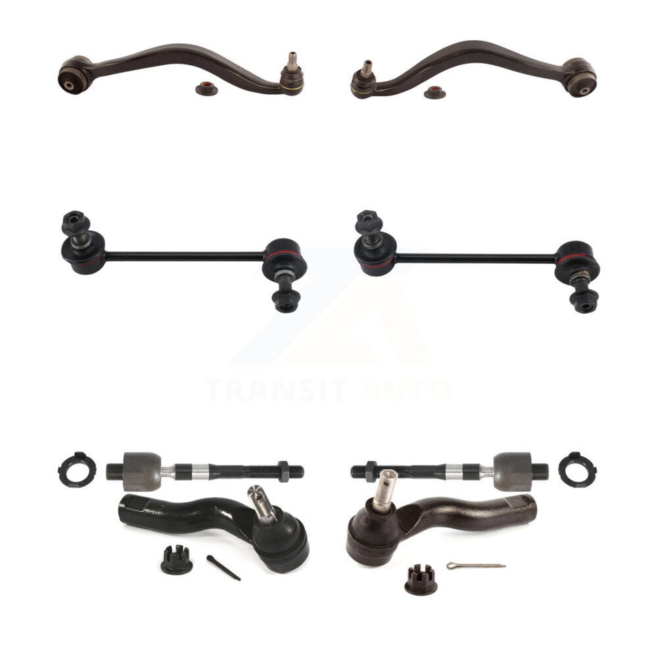 Front Lower Rearward Control Arm Ball Joint Tie Rod End Link Kit (8Pc) For Ford Fusion 6 KTR-105611