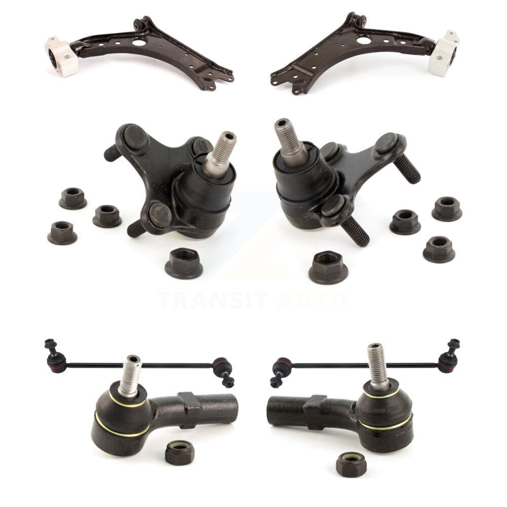 Front Lower Control Arm Tie Rod End Link Ball Joint Kit (8Pc) For Volkswagen Jetta Golf KTR-105650
