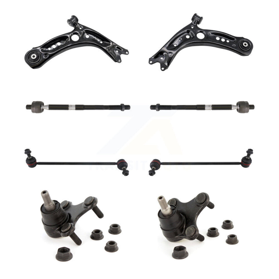 Front Lower Control Arm Tie Rod End Link Ball Joint Kit (8Pc) For Volkswagen Jetta Golf KTR-105711