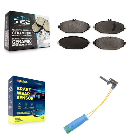 Front Ceramic Disc Brake Pad Wear Sensor Kit For Mercedes-Benz C300 Without Sport Package KTW-100002