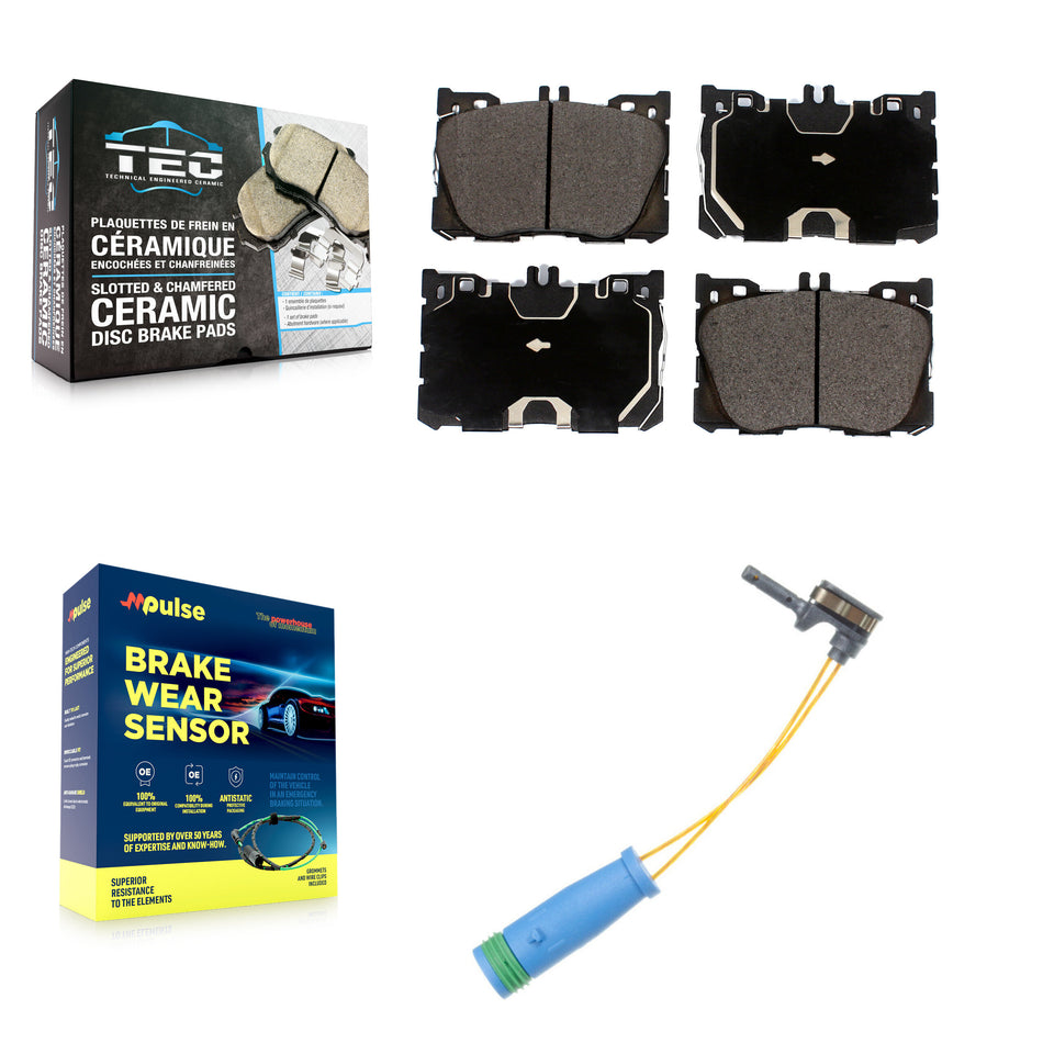 Front Ceramic Brake Pads Wear Sensor Kit For Mercedes-Benz GLC300 C43 AMG GLC43 E450 E300 KTW-100003