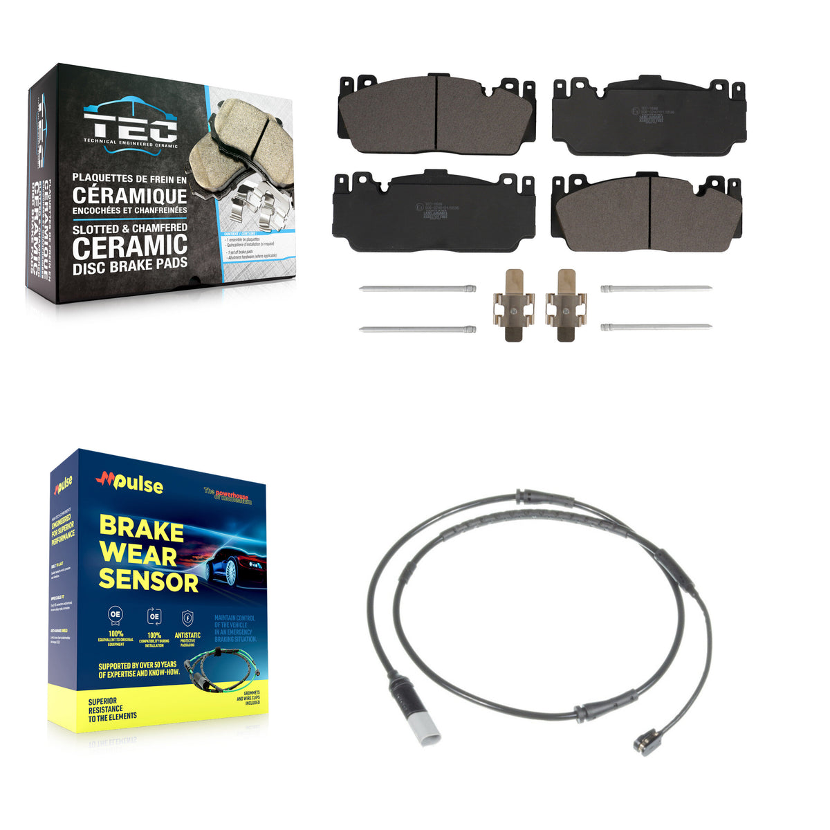 Front Ceramic Disc Brake Pads And Wear Sensors Kit For BMW M6 Gran Coupe KTW-100004