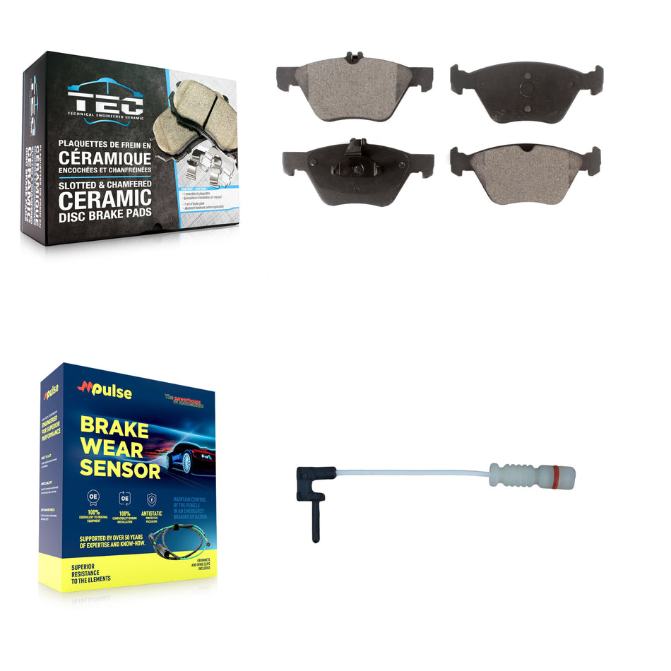 Front Ceramic Disc Brake Pads And Wear Sensors Kit For Chrysler Crossfire KTW-100014