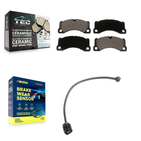Front Ceramic Brake Pad & Wear Sensor Kit For Porsche Cayenne Volkswagen Touareg Panamera KTW-100036