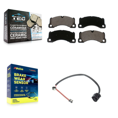 Front Ceramic Brake Pad & Wear Sensor Kit For Porsche Cayenne Panamera with Rotor KTW-100037