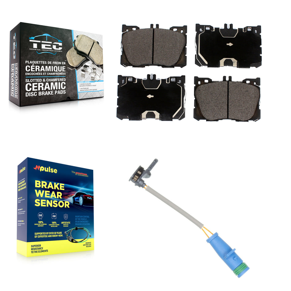 Front Ceramic Disc Brake Pad And Wear Sensor Kit For 2019-2020 Mercedes-Benz E53 AMG 3.0L KTW-100047