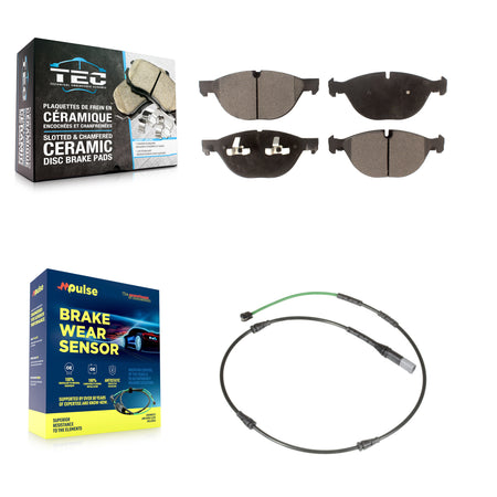 Front Ceramic Disc Brake Pads And Wear Sensors Kit For BMW X5 X6 xDrive50i with 4.4L KTW-100049