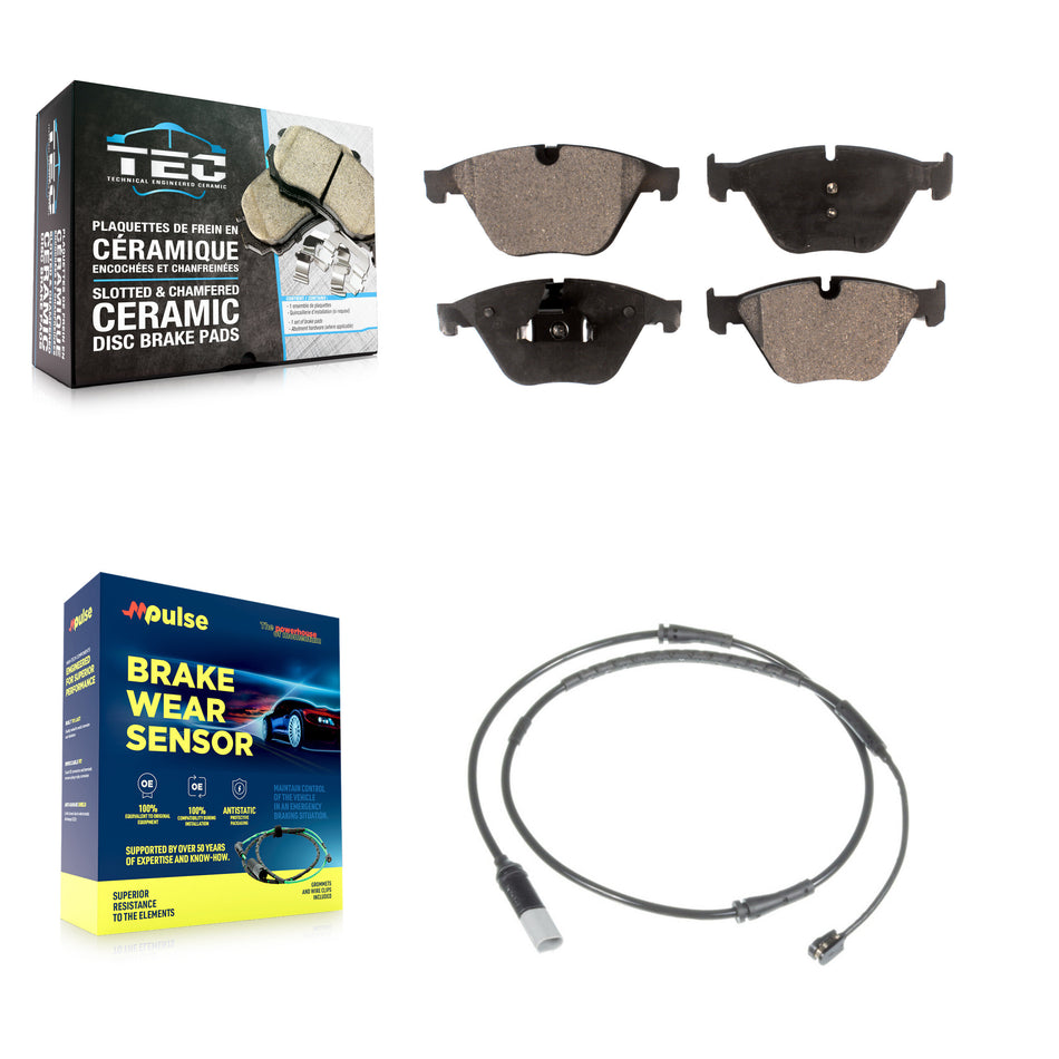 Front Ceramic Brake Pad & Wear Sensor Kit For BMW 535i 640i Gran Coupe xDrive 528i 535d 5 KTW-100080