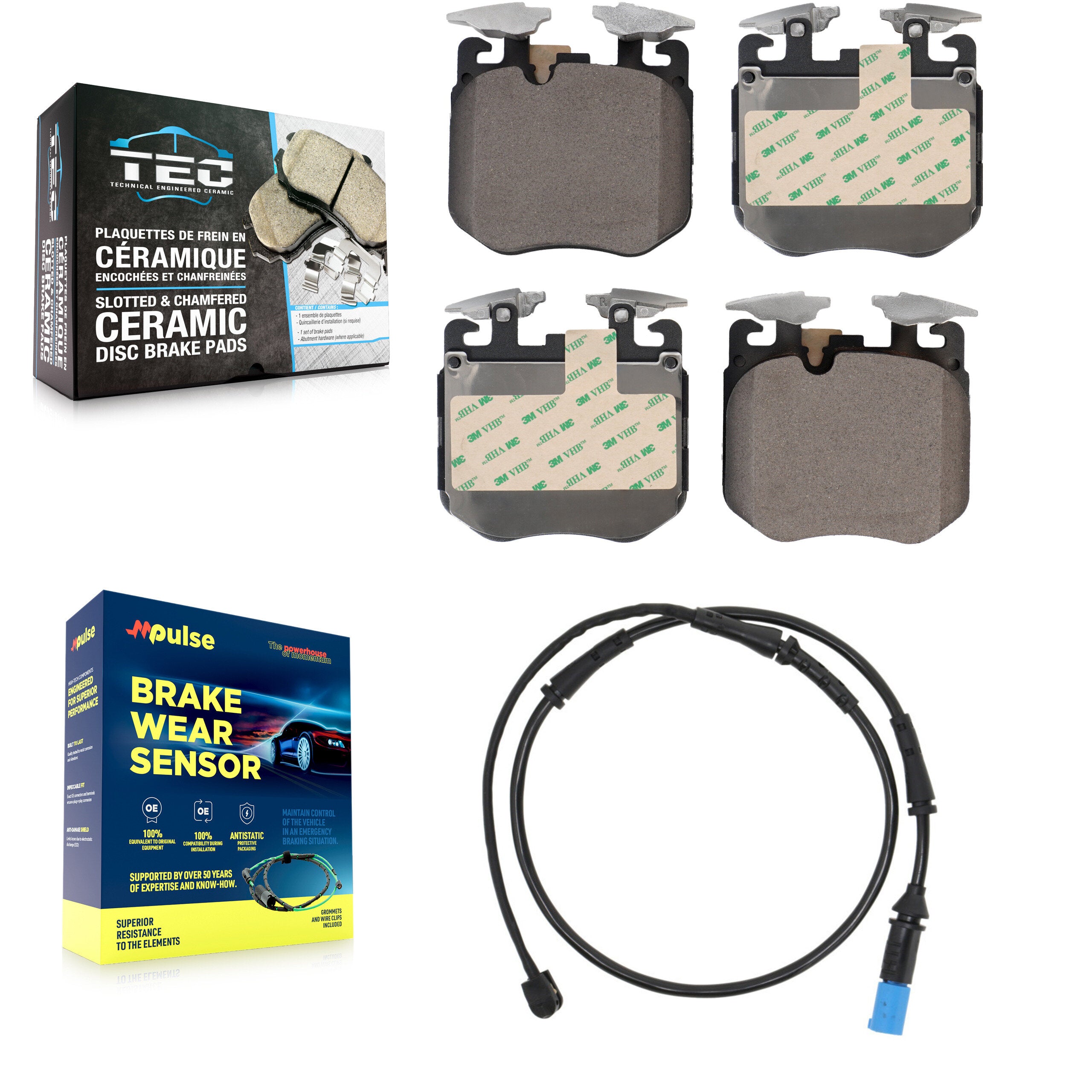Front Ceramic Disc Brake Pads And Wear Sensors Kit For BMW X5 X7 X6 KTW-100098