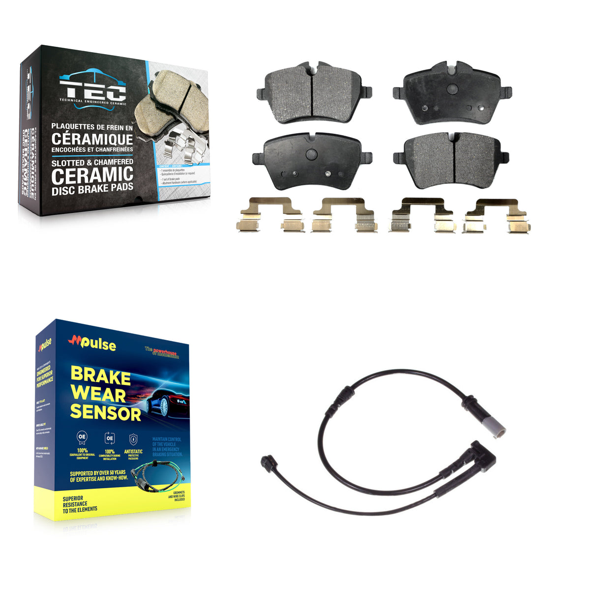 Front Ceramic Disc Brake Pads And Wear Sensors Kit For Mini Cooper KTW-100108