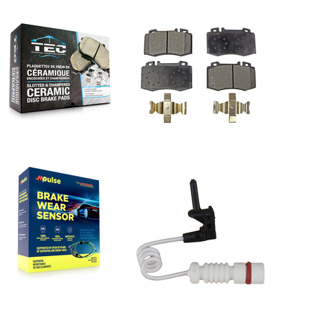 Front Ceramic Disc Brake Pads And Wear Sensors Kit For Mercedes-Benz ML500 ML430 ML55 AMG KTW-100118