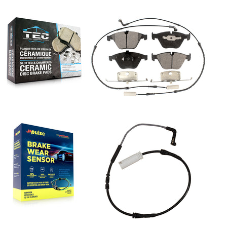 Front Ceramic Disc Brake Pads And Extra Wear Sensors Kit For BMW 335i 323i 328i 335d KTW-100131