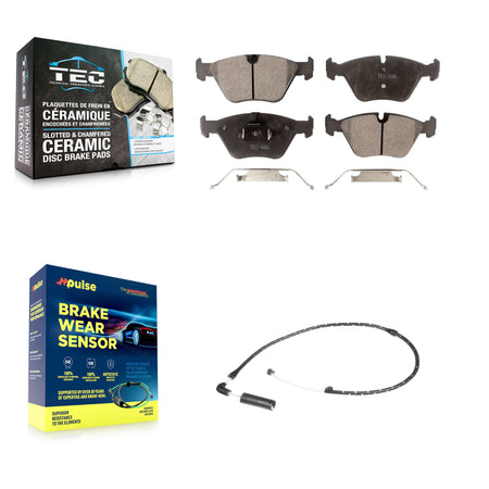 Front Ceramic Disc Brake Pads And Wear Sensors Kit For 2004-2010 BMW X3 KTW-100139