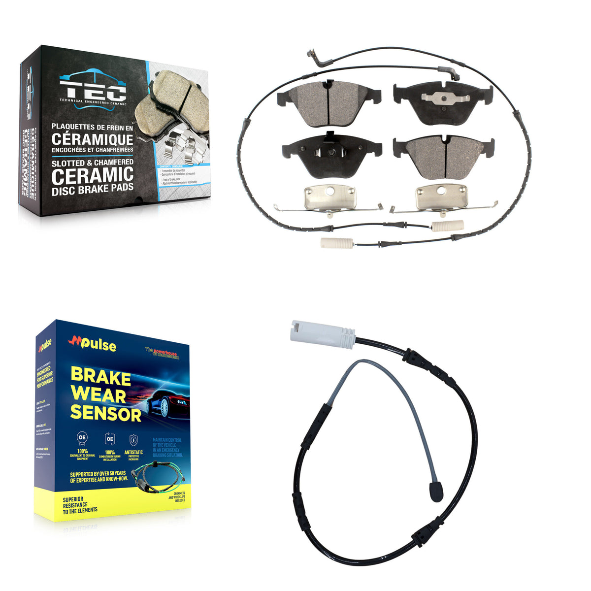 Front Ceramic Disc Brake Pads And Extra Wear Sensors Kit For BMW X1 KTW-100153