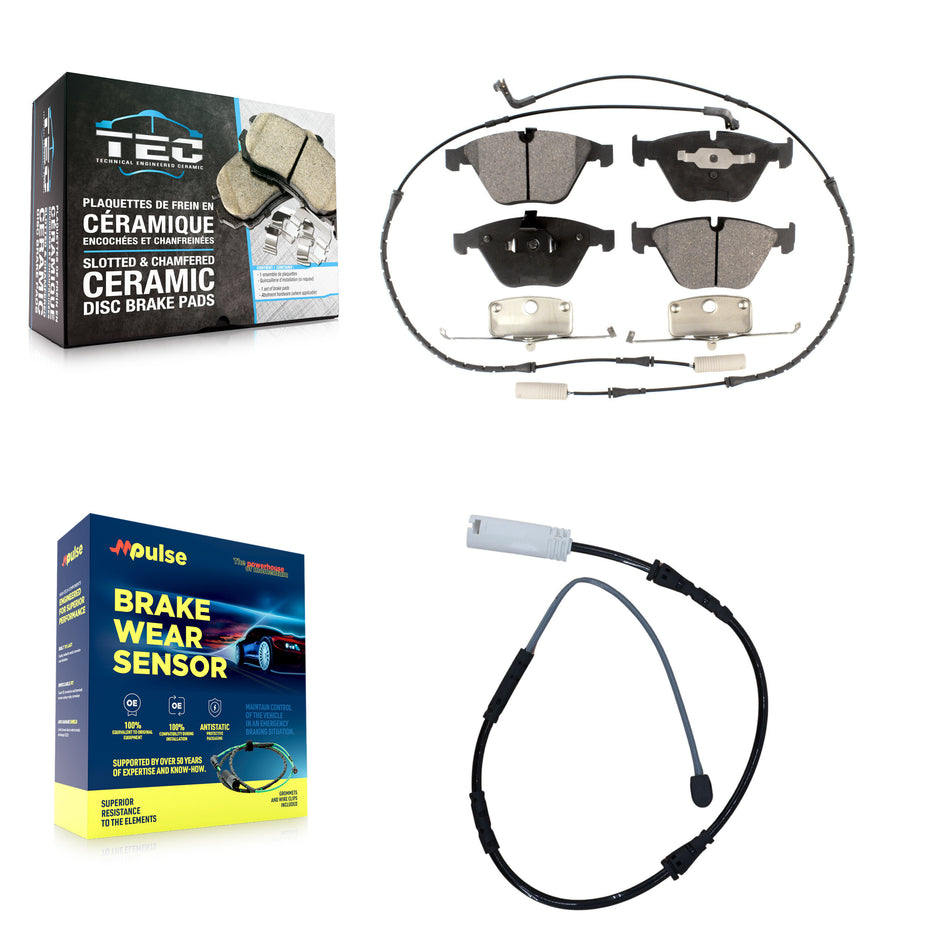 Front Ceramic Disc Brake Pads And Extra Wear Sensors Kit For BMW X1 KTW-100153