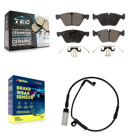 Front Ceramic Disc Brake Pad Wear Sensor Kit For BMW 525i With 310mm Diameter Rotor KTW-100155