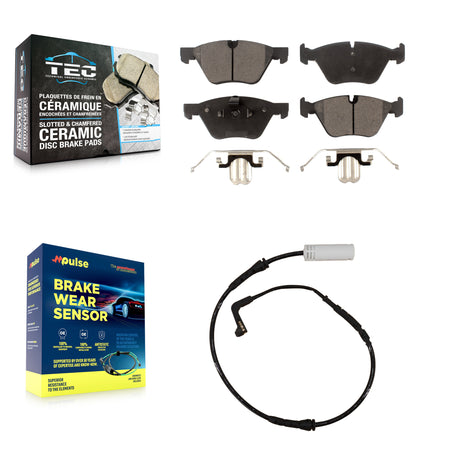 Front Ceramic Disc Brake Pads And Wear Sensors Kit For BMW 128i 328i 323i 325i 330i KTW-100158