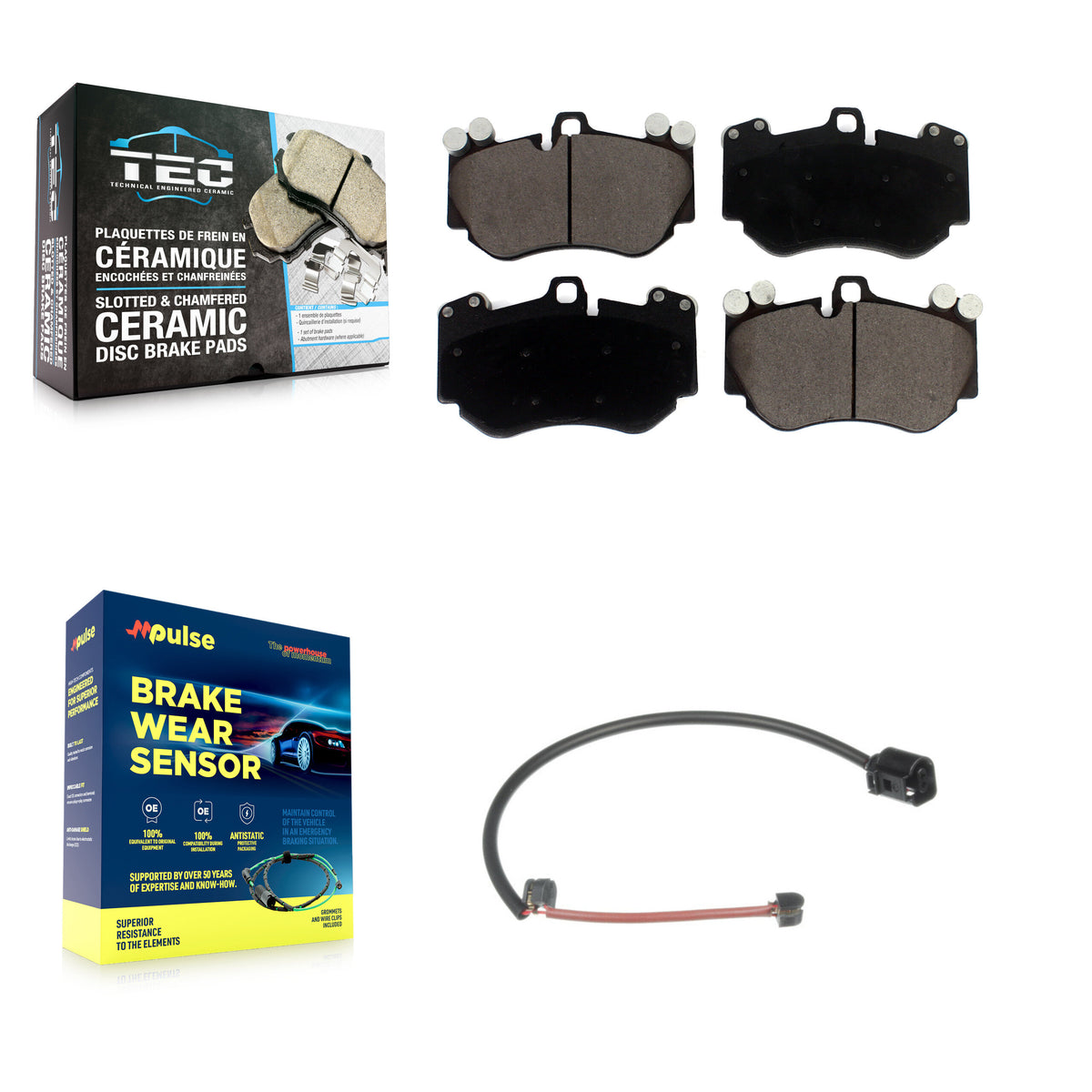 Front Ceramic Disc Brake Pads And Wear Sensors Kit For Porsche Cayenne KTW-100161