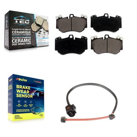 Front Ceramic Disc Brake Pads And Wear Sensors Kit For Porsche Cayenne KTW-100165