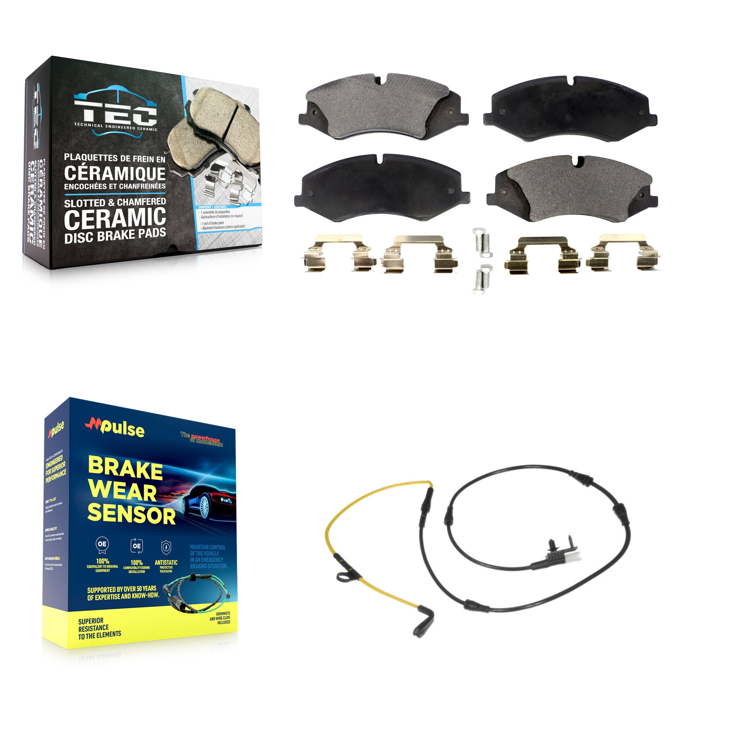 Front Ceramic Disc Brake Pads And Wear Sensors Kit For Land Rover Range Sport Discovery KTW-100174