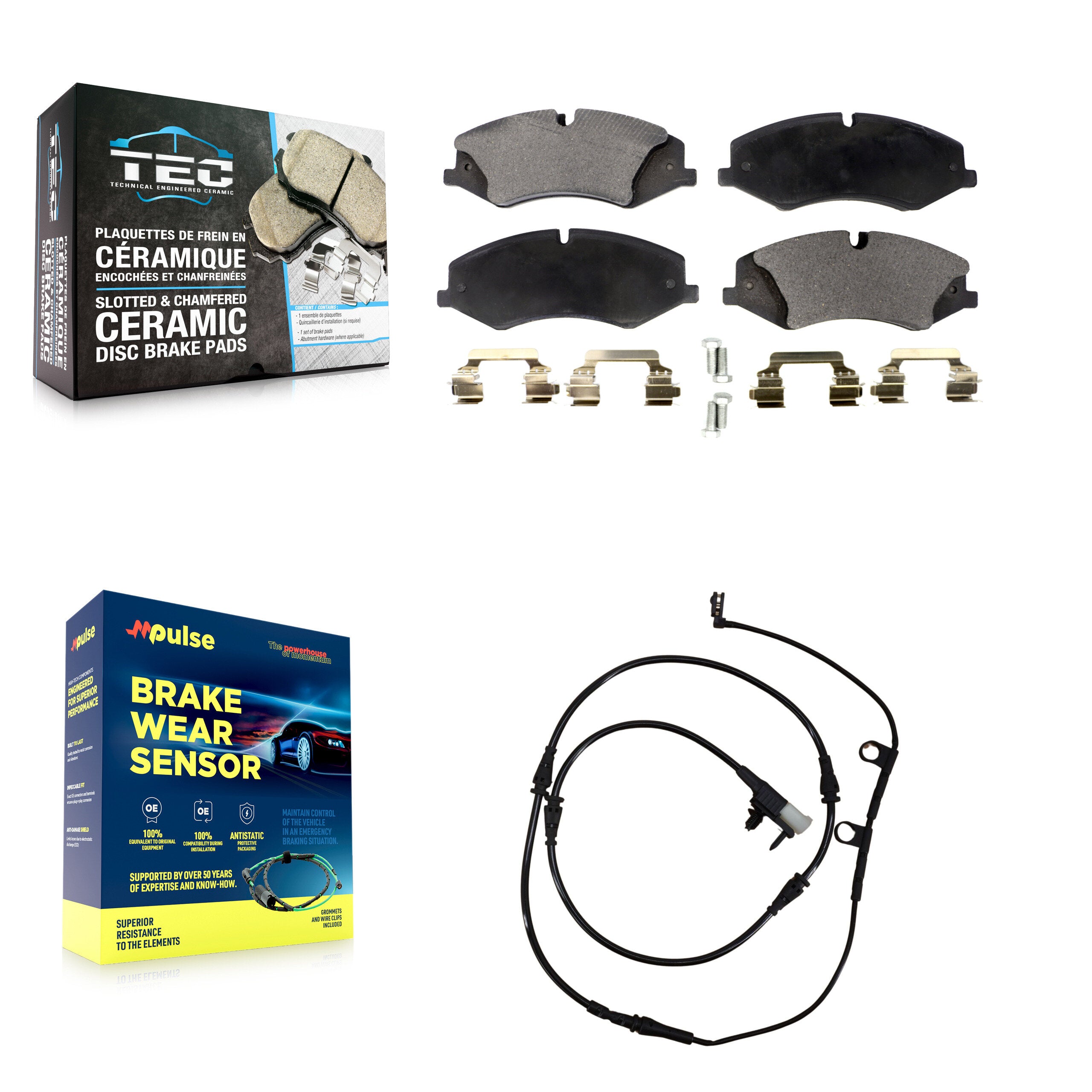 Front Ceramic Disc Brake Pad Wear Sensor Kit For Land Rover Range Sport with Brembo KTW-100176