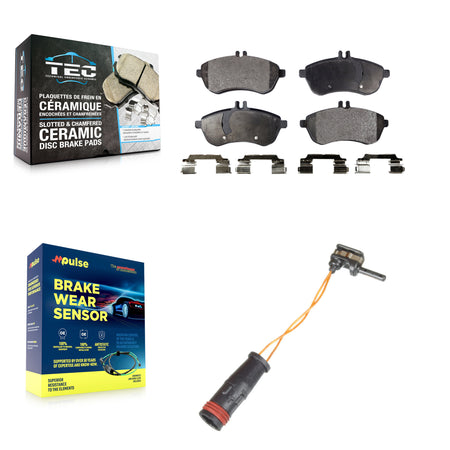 Front Ceramic Disc Brake Pads And Wear Sensor Kit For Mercedes-Benz C300 C250 C230 SLK250 KTW-100180