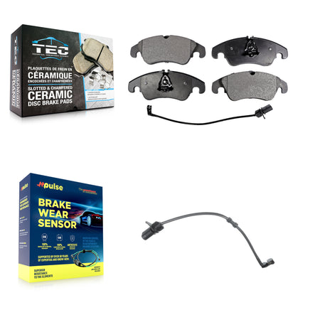 Front Ceramic Disc Brake Pads And Extra Wear Sensors Kit For Audi A7 Quattro A6 KTW-100182