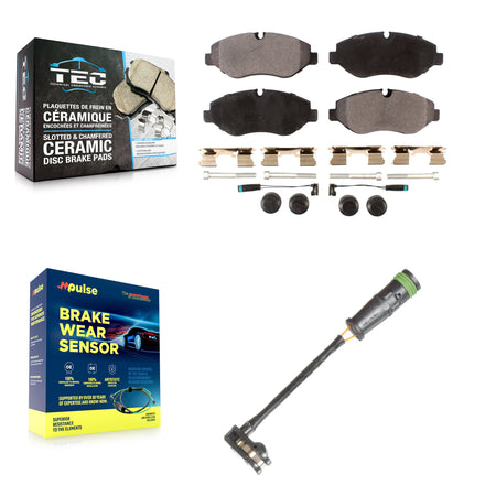 Front Ceramic Disc Brake Pad Extra Wear Sensor Kit For Mercedes-Benz Sprinter 2500 Metris KTW-100186