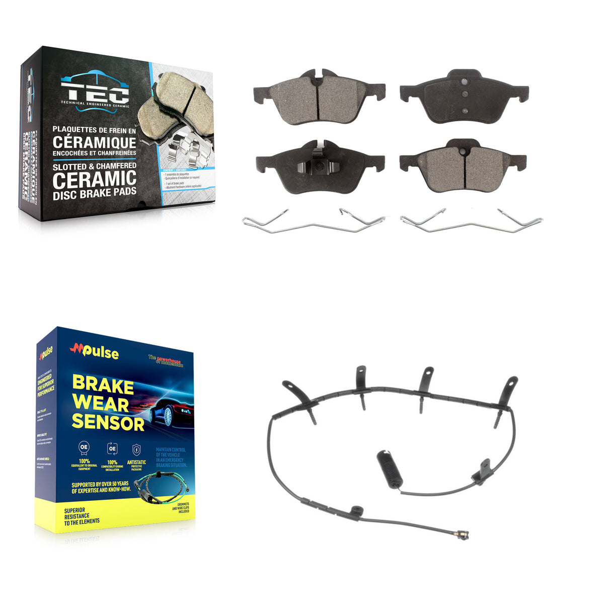 Front Ceramic Brake Pad & Wear Sensor Kit For Mini Cooper With 276mm Diameter Rotor KTW-100200